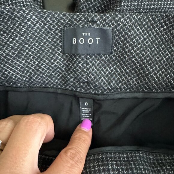 2/$30 White House Black Market The Boot Pants Micro Check Black w Ecru 0 #A0063 - Picture 6 of 9